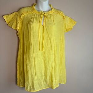 COCOMO Yellow Ruffled Women's Top